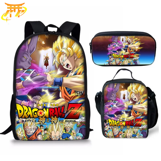 Cartable avec Trousse et Sacoche Bataille des dieux - Dragon Ball Z™