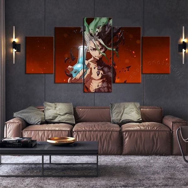 tableau-senku-dr-stone-salon-décoration-chambre-cadre